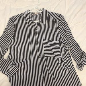 Perfect condition Navy and white striped blouse